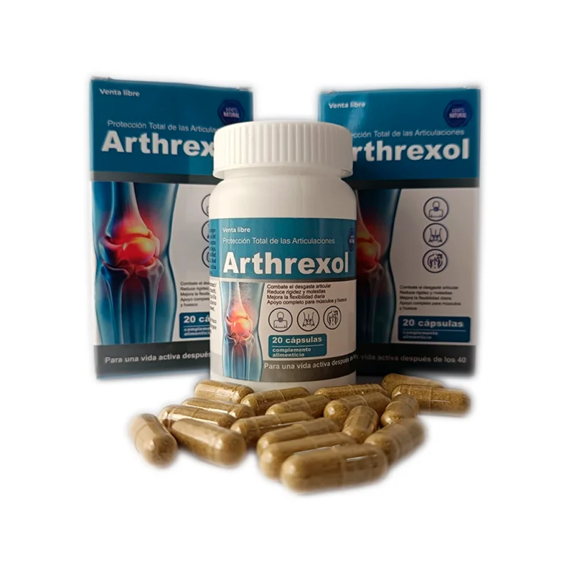 Arthrexol — cápsulas, frasco y caja del producto original
